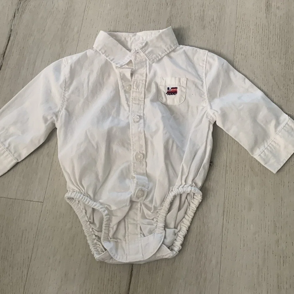 Janie and Jack matching set button down shirt and chambray pants lined‎ size 0/3